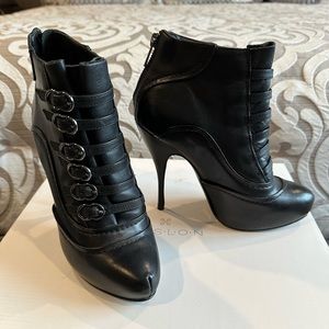Kurt Geiger black leather booties